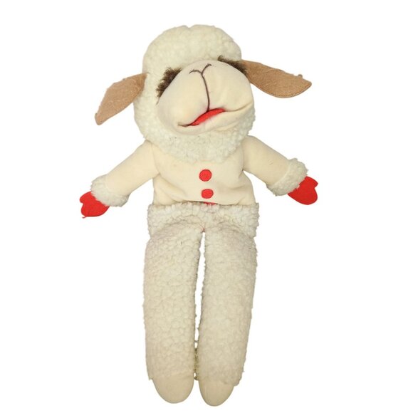 Vintage Lamb Chop Plush‎ Toy 1993 Shari Lewis Puppet With Red Mittens & Buttons - Picture 1 of 7